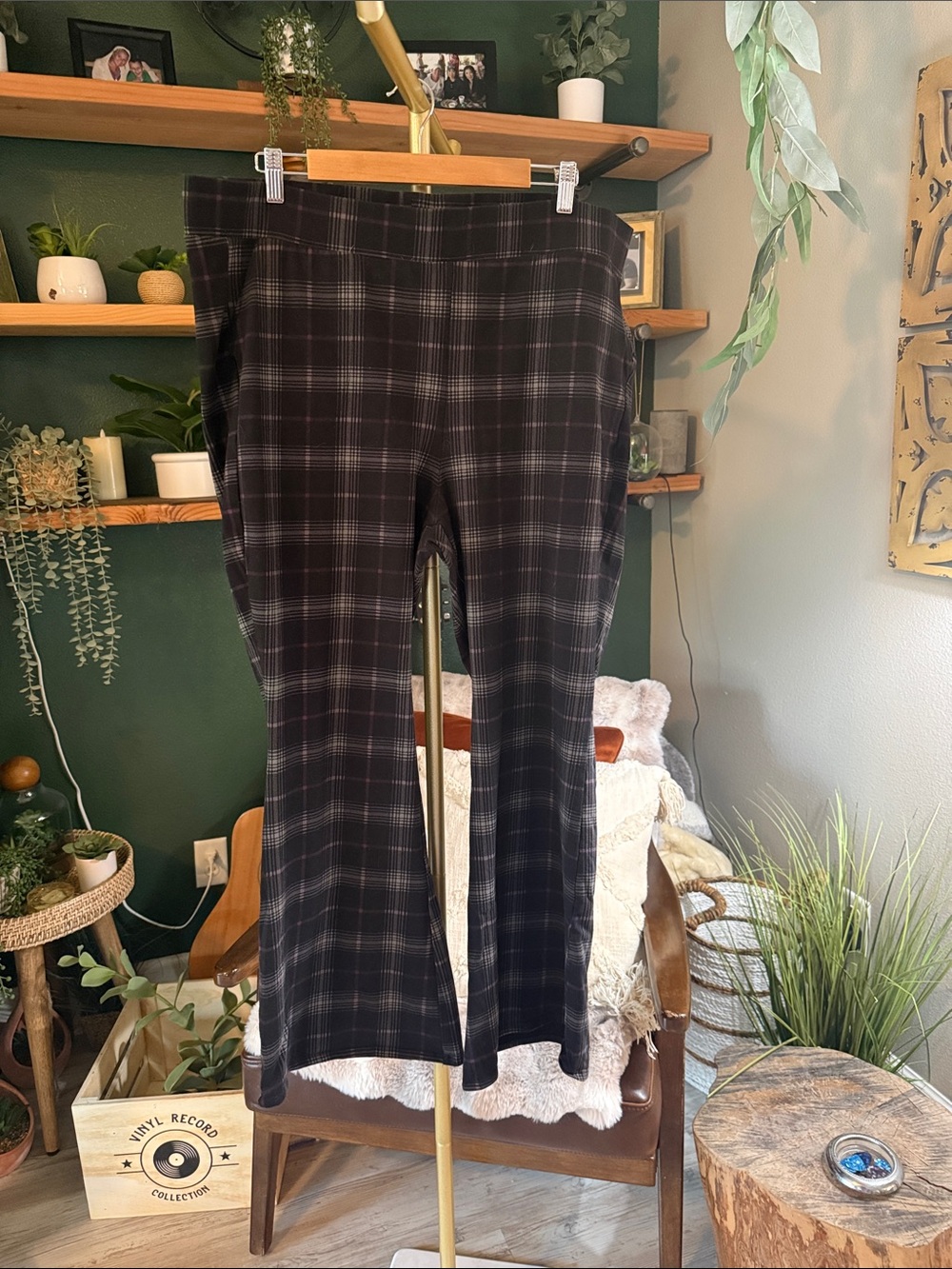 torrid Black Plaid Boot-Cut Pants